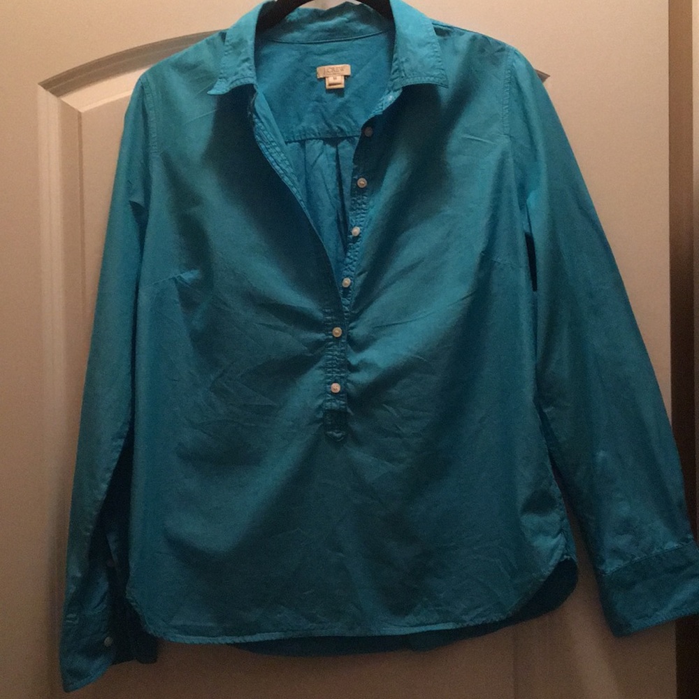 Teal j crew button down